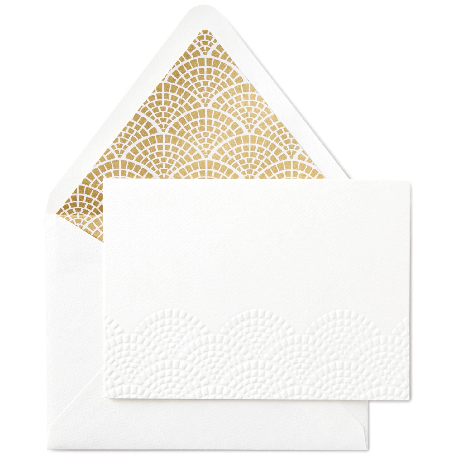 embossed scallop design blank note cards box of 10 note cards design note cards