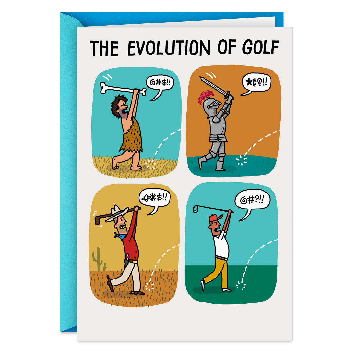 The Evolution of Golf Funny Father's Day Card