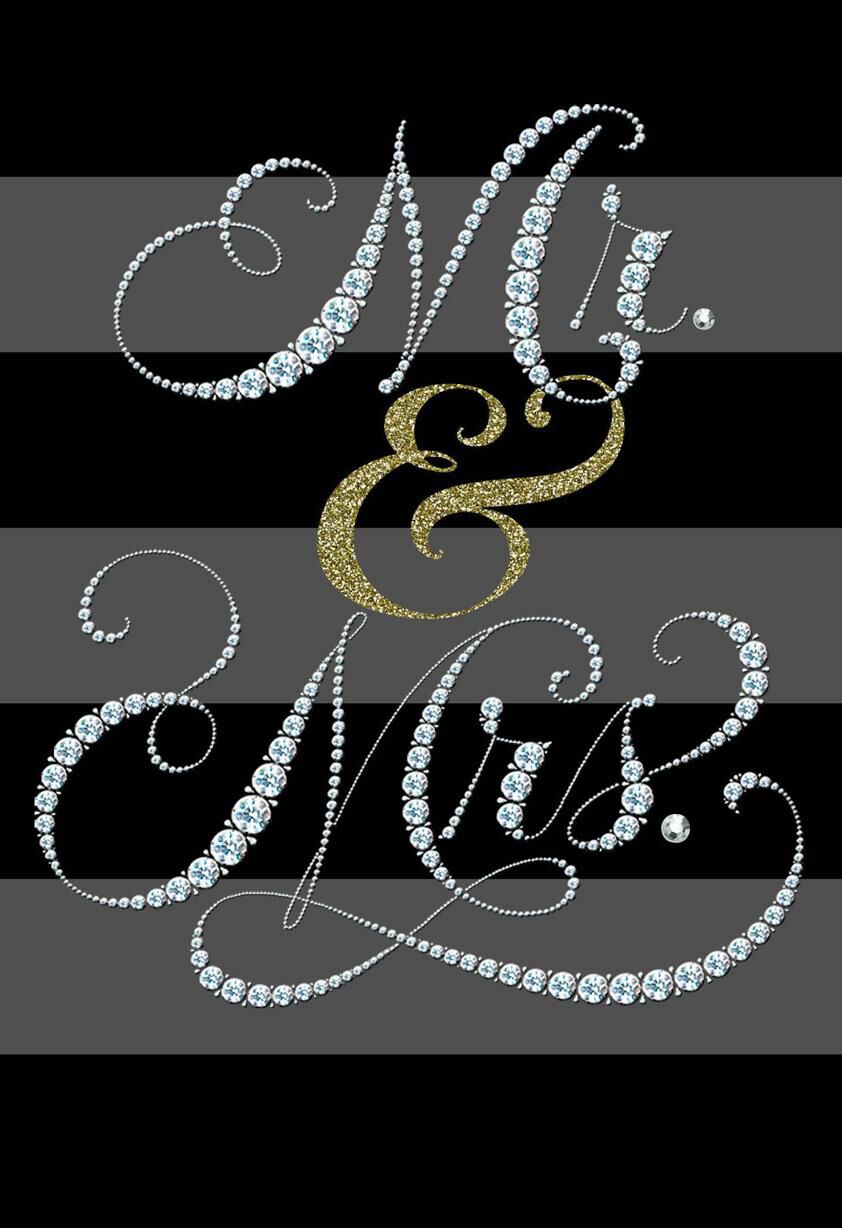 Sparkly Mr. & Mrs. Wedding Card
