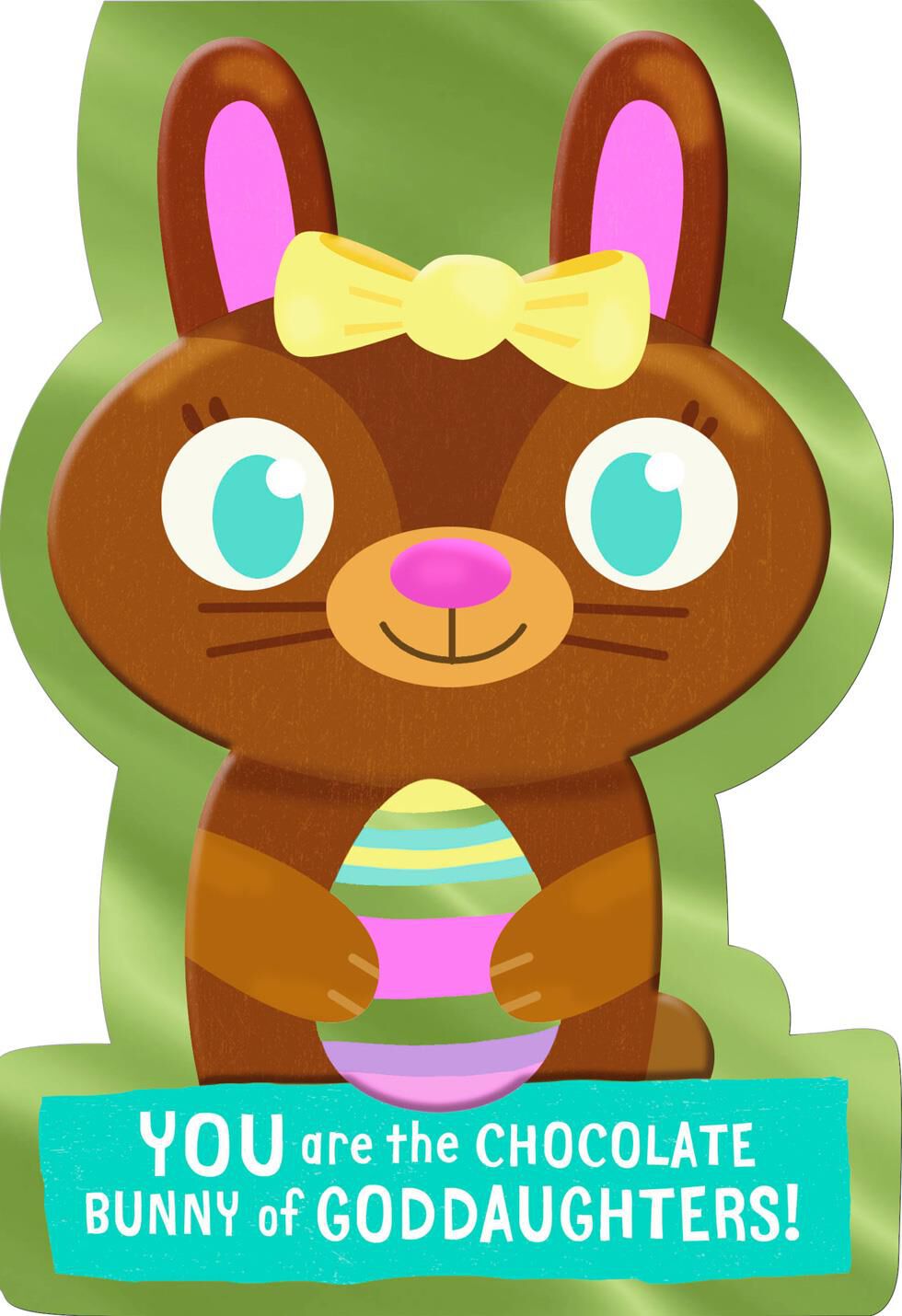 Chocolate Bunny Easter Card for Goddaughter