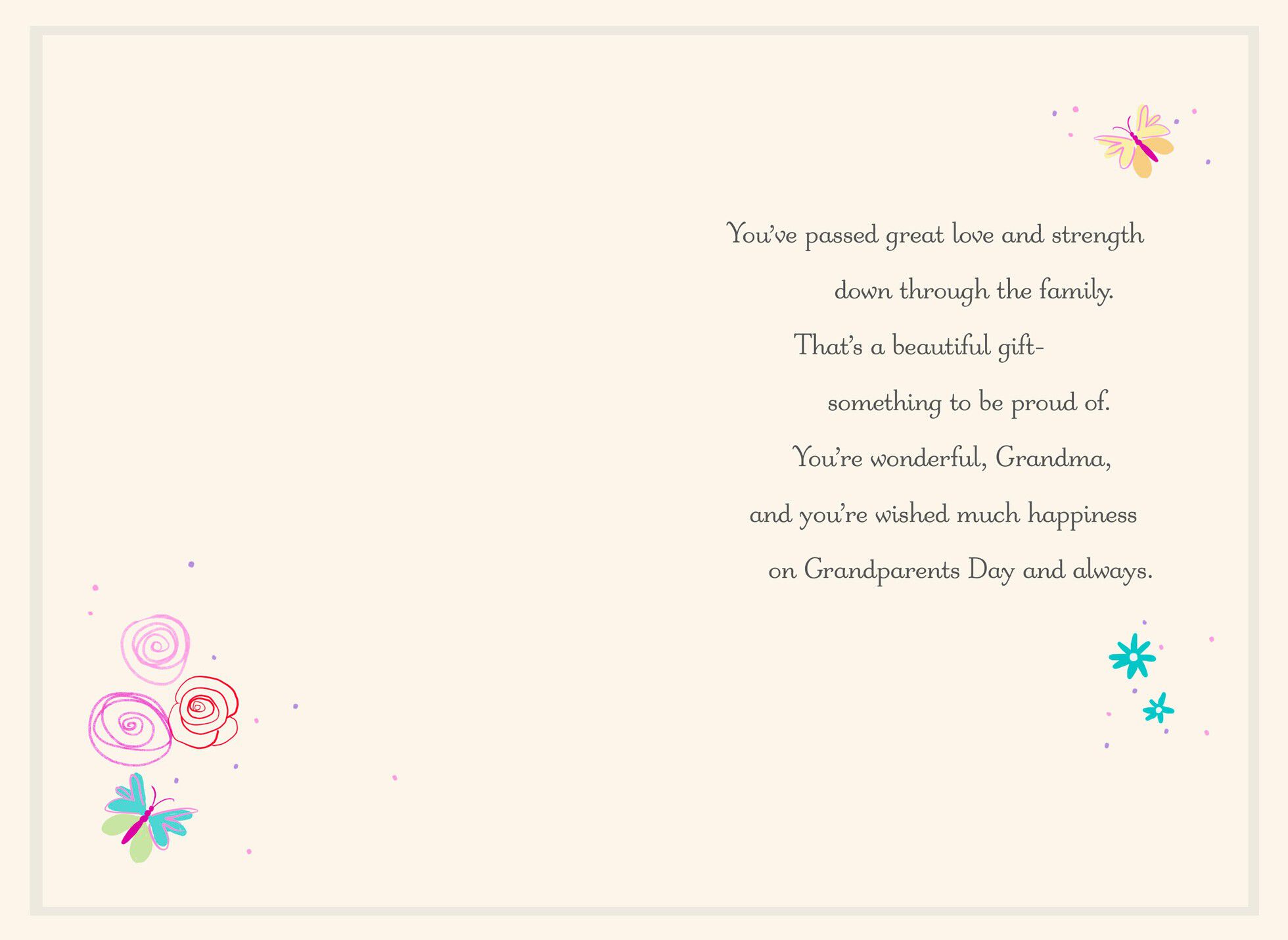 Heart-Shaped Bouquet Grandparents Day Card for Grandma