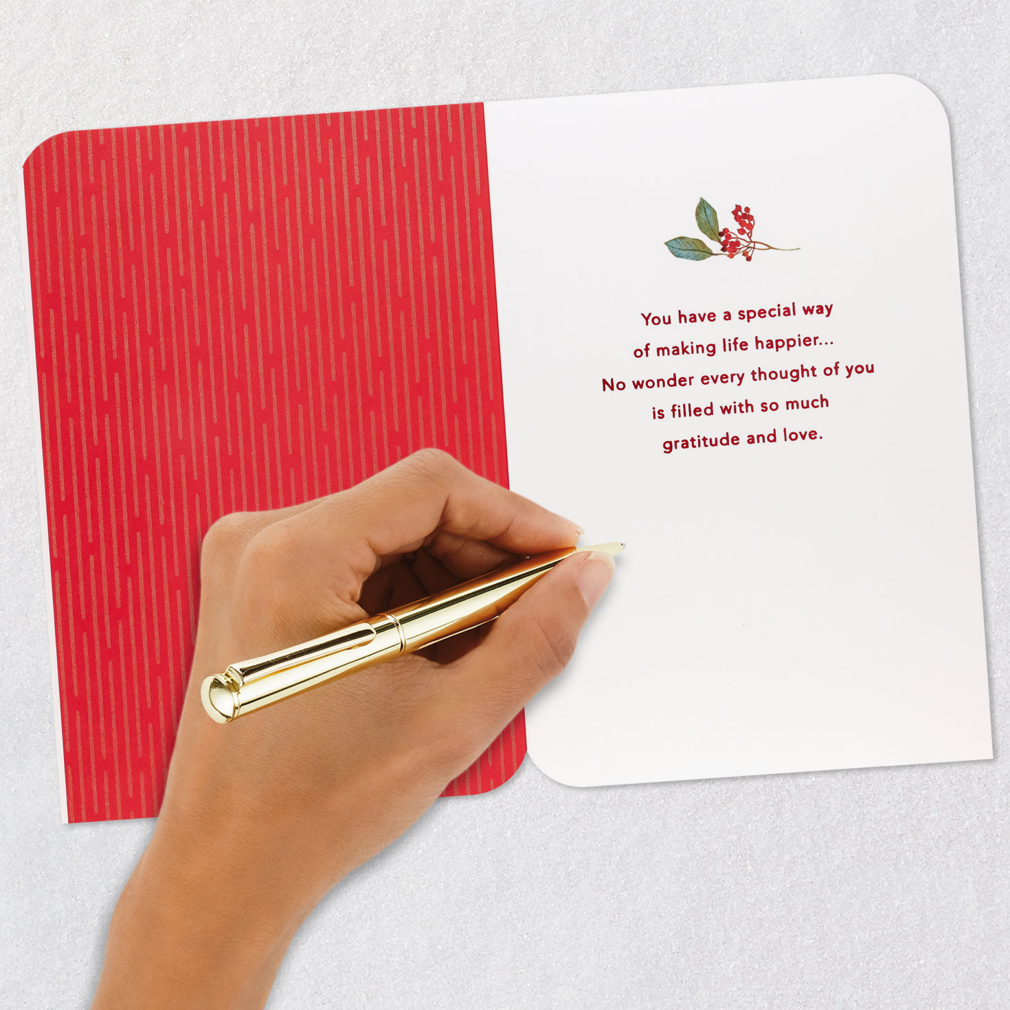 Red Floral Border Daughter Christmas Card Signing card image number 6