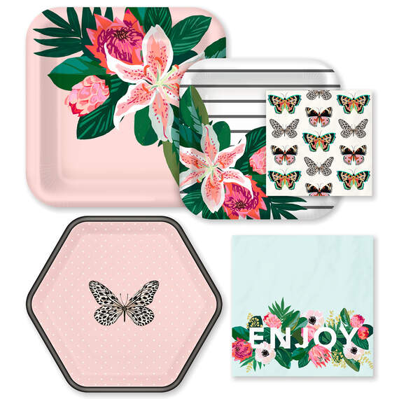 Butterflies and Blooms Party Essentials Set