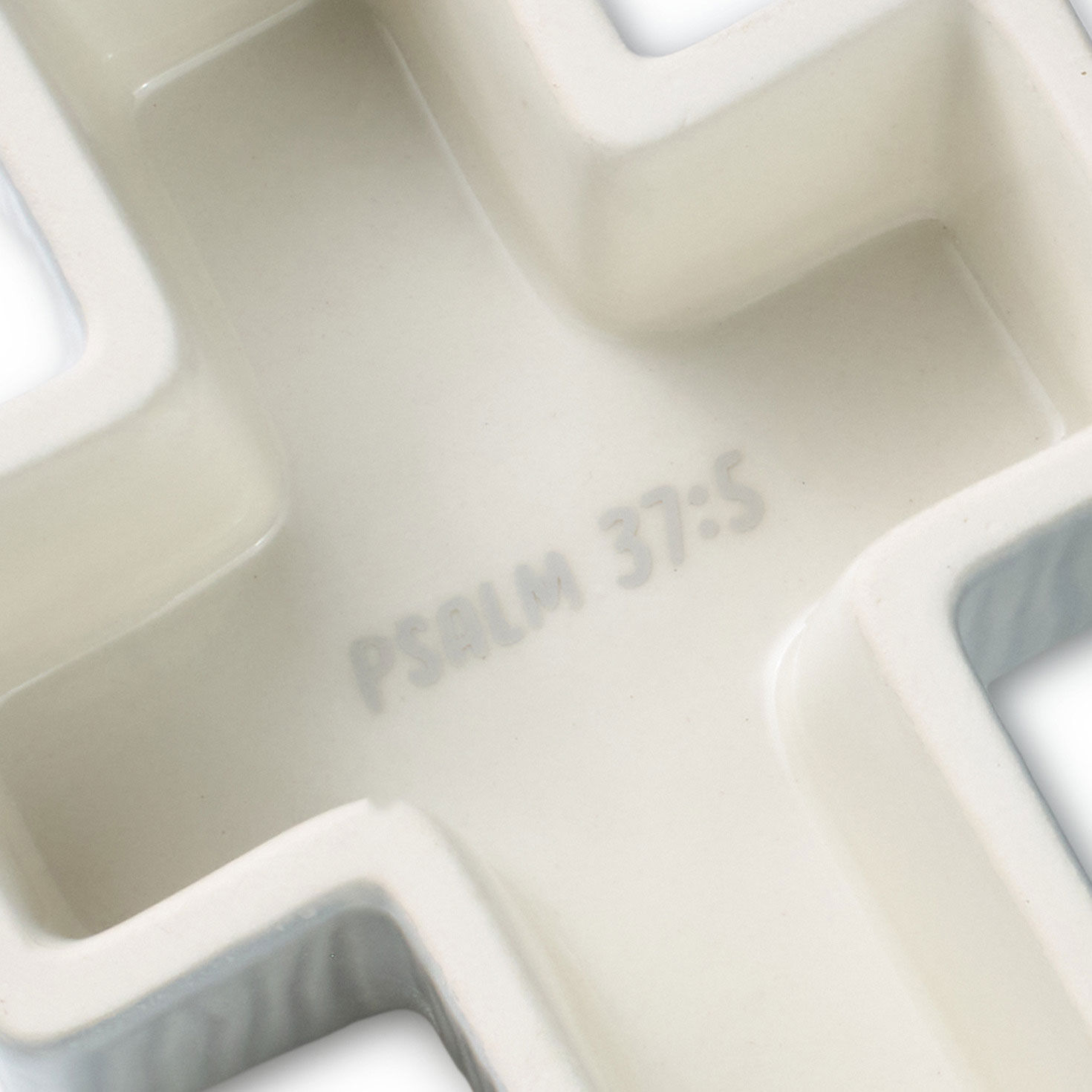 Light Gray Cross Lidded Trinket Dish for Confirmation upclose view inside image number 4