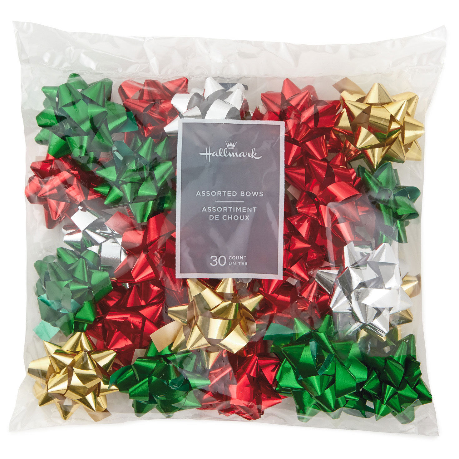 Bag of Assorted Mini Metallic Christmas Gift Bows package image number 3