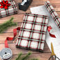 Farmhouse Plaid on White Christmas Gift Wrap in use image number 3