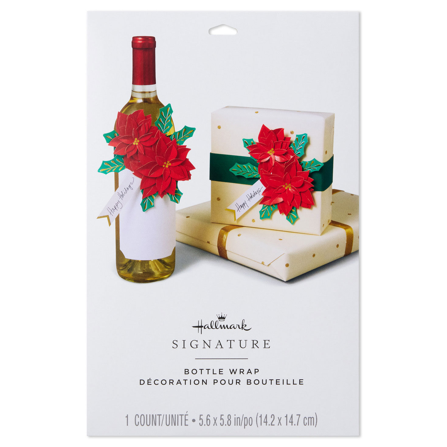 Poinsettia with Band and Tag Holiday Wrap Accessory backage front image number 8