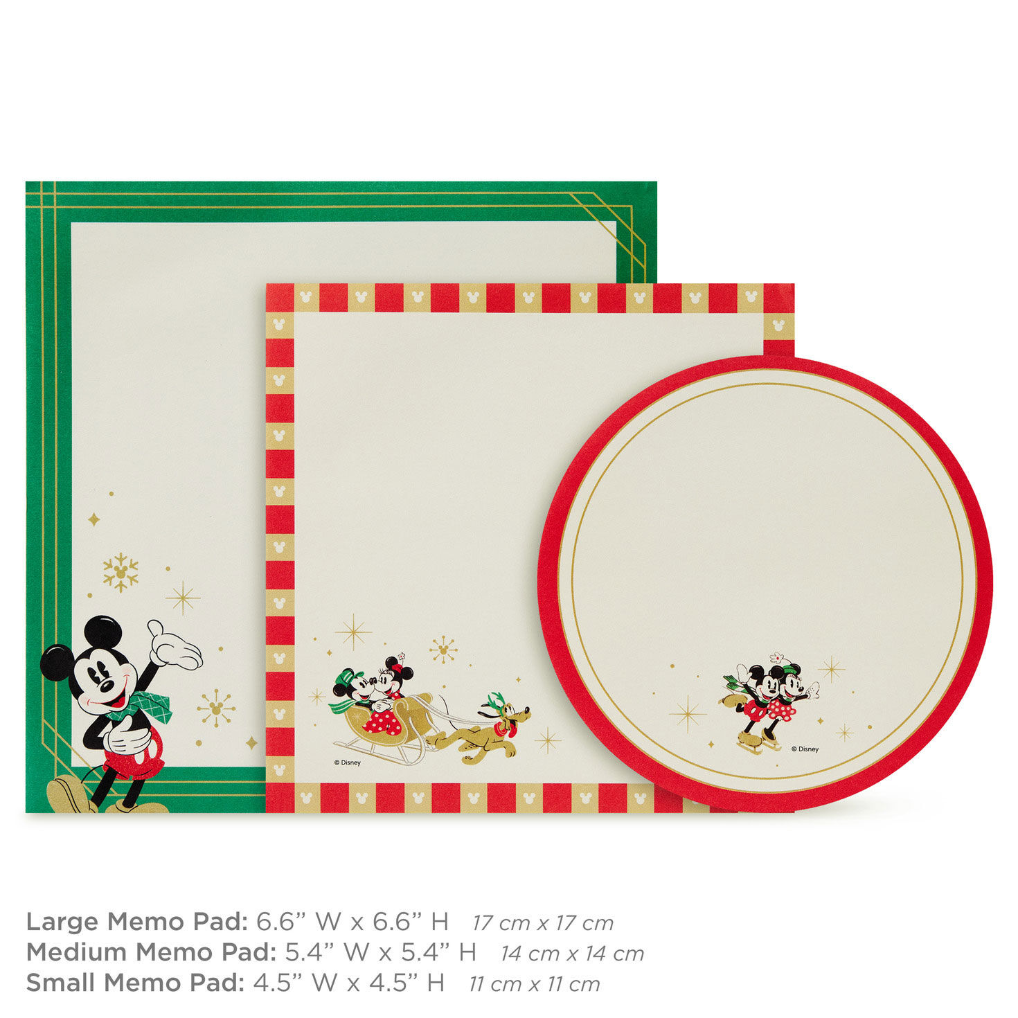 Mickey Mouse Holiday Note Pad Trio measurement image number 3