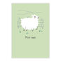 Sheep at Fence on Green Personalized Card front image number 2