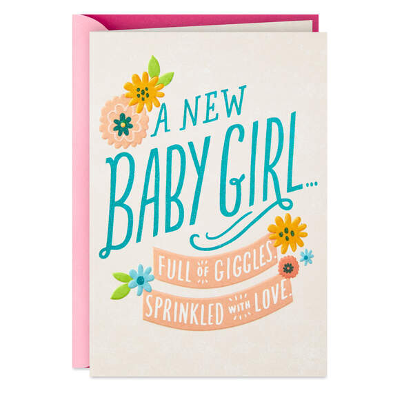 Full of Giggles New Baby Girl Card