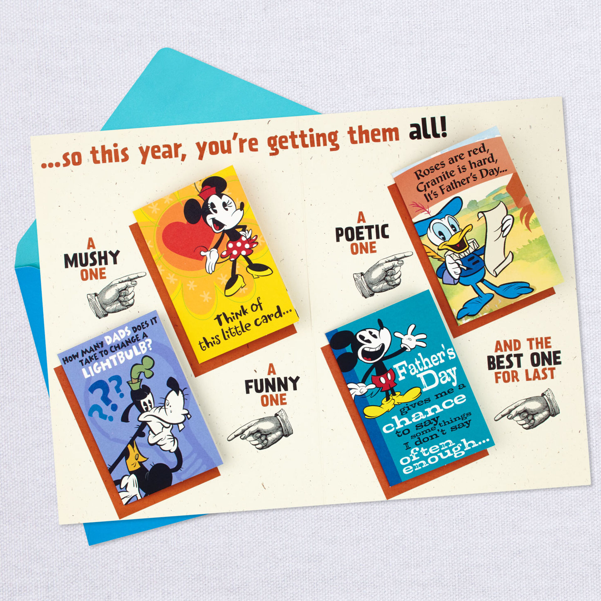 Disney Mickey Mouse and Friends Father's Day Card With Mini Cards ...