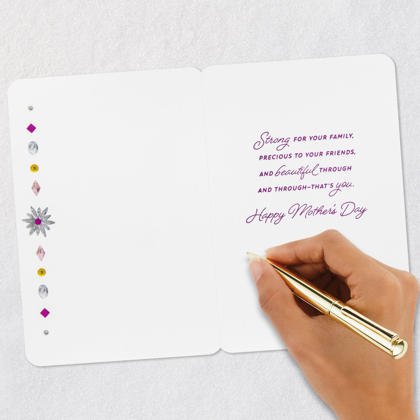 Gemstone Butterfly Mother's Day Card for Friend Signing card image number 6