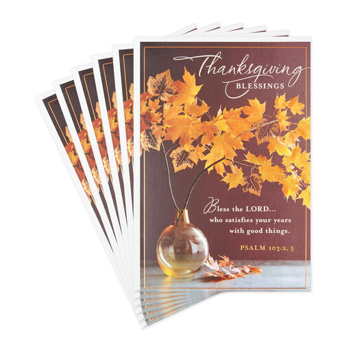 Fall Leaves Religious Thanksgiving Cards, Pack of 6, 