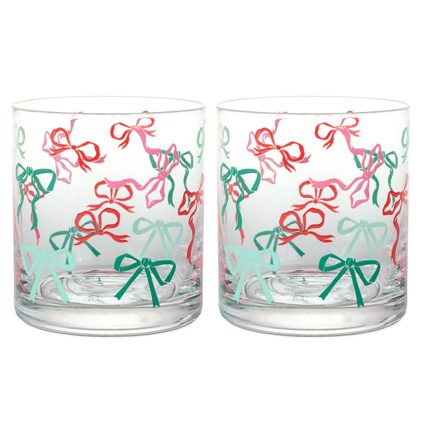 Lacey Chabert Collection Holiday Bow Drinking Glasses, Set of 2
