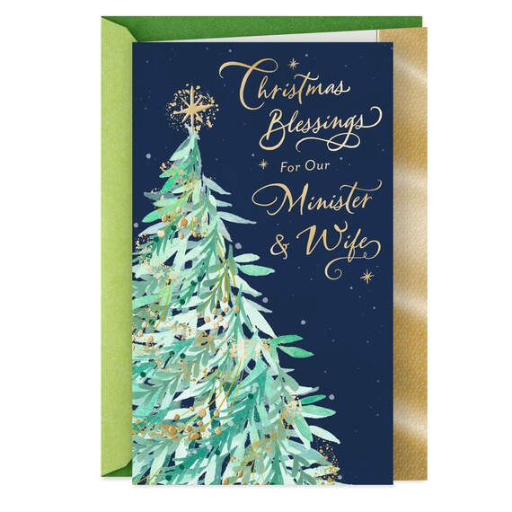 God Bless Religious Christmas Card for Minister and His Wife, , large image number 1