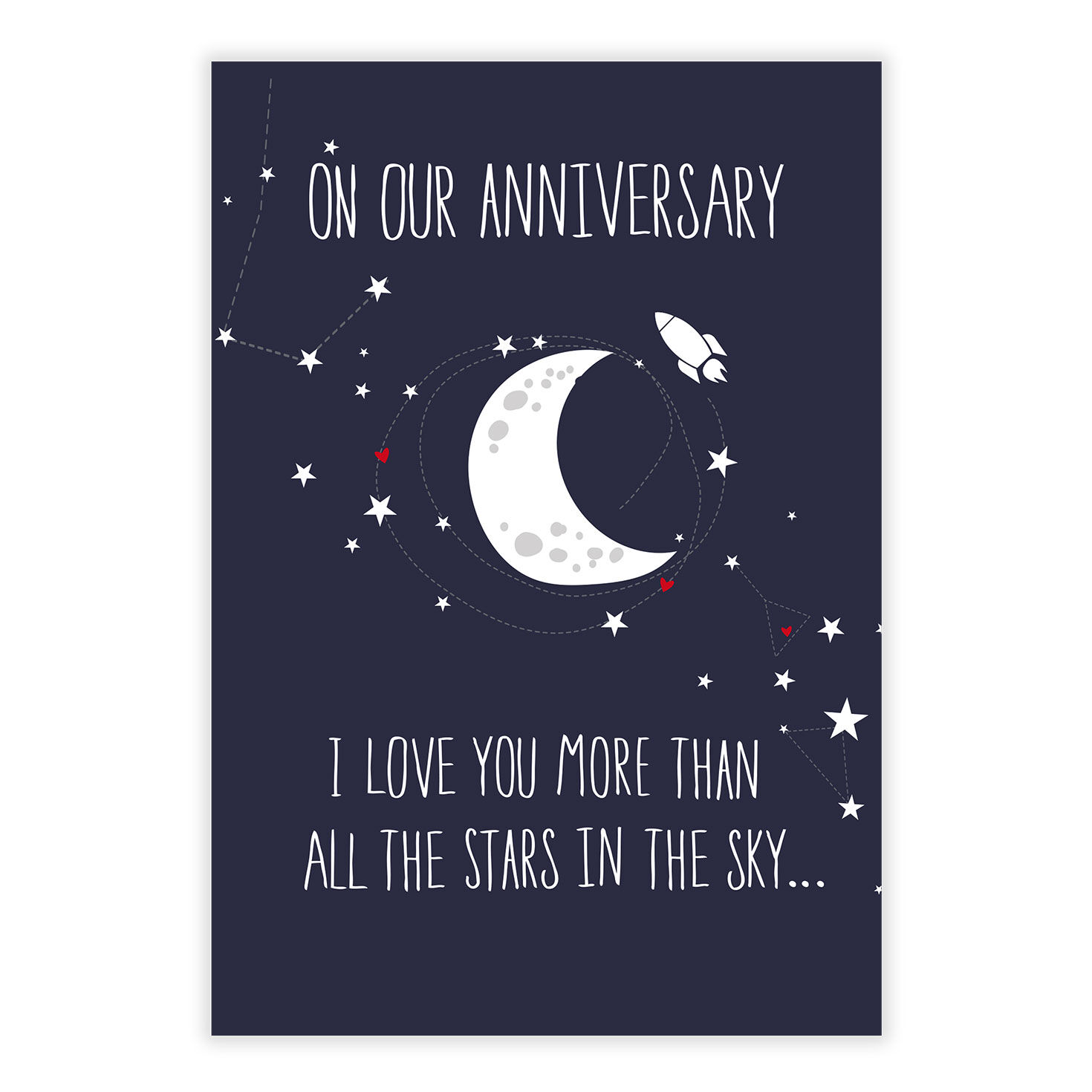 Moon Constellation Personalized Anniversary Card front image number 2