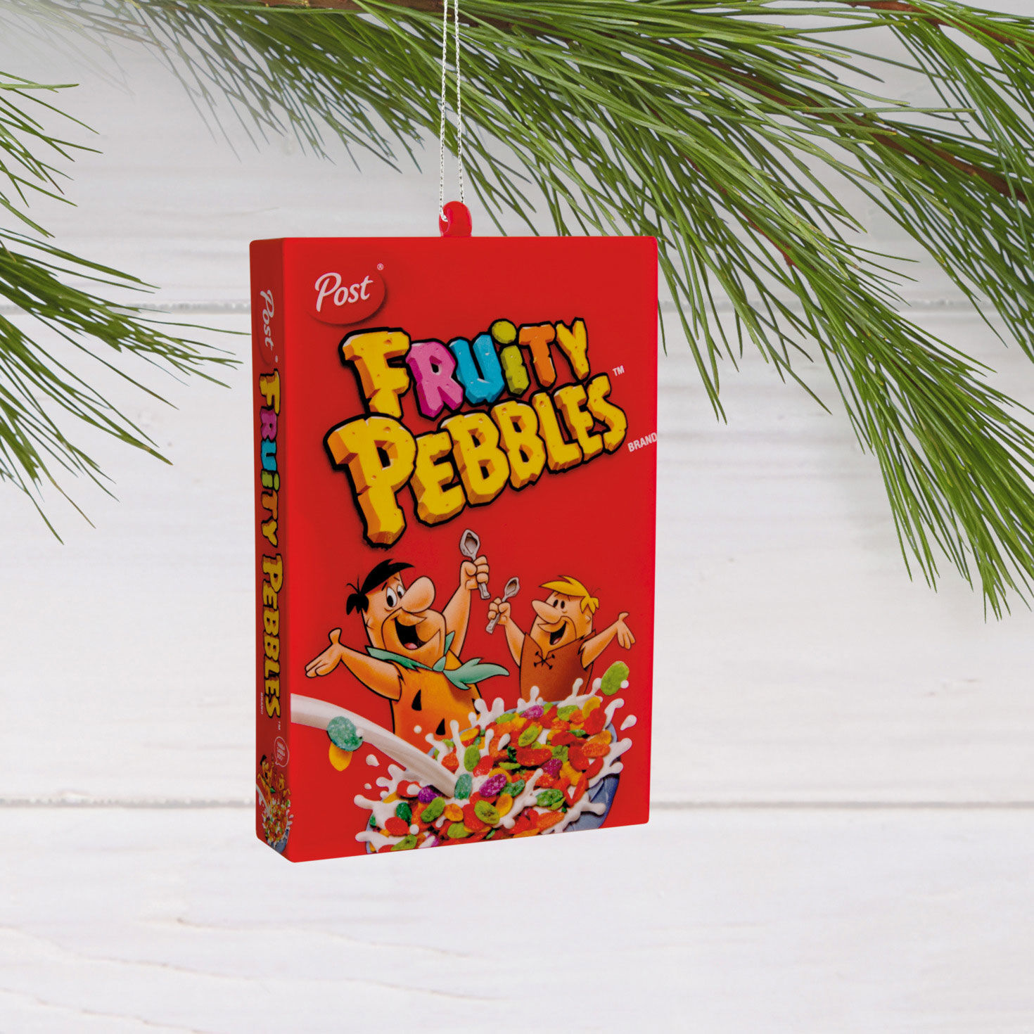 Fruity Pebbles Cereal Christmas Ornament hanging on tree image number 2