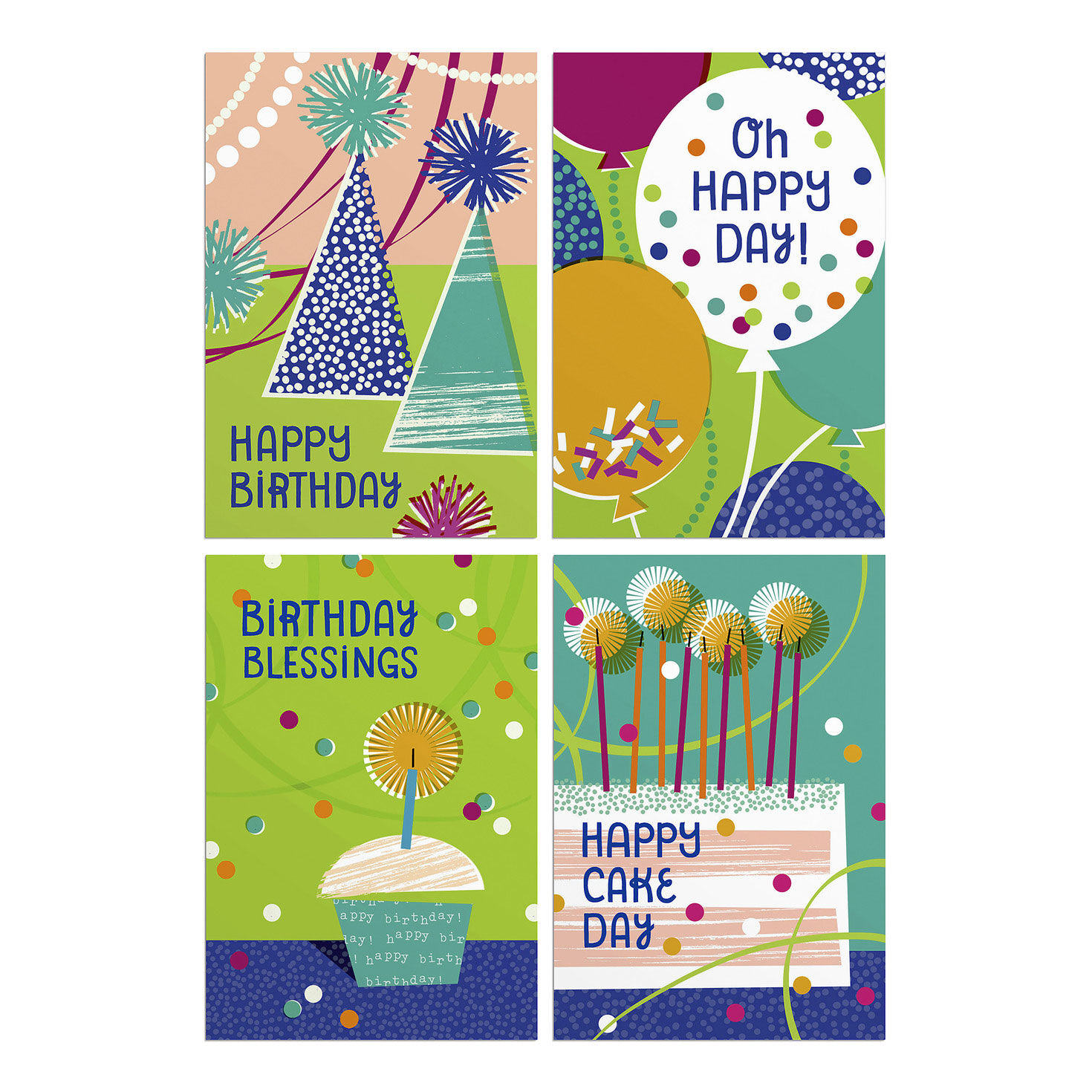 Oh Happy Day Assorted Religious Birthday Cards, Box of 12