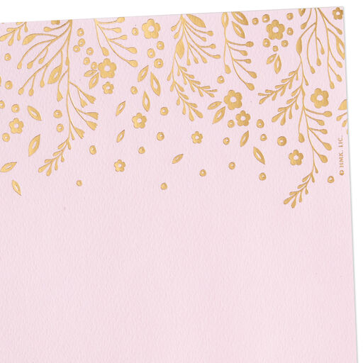 Gold Floral on Pink Stationery Set, Box of 20, 