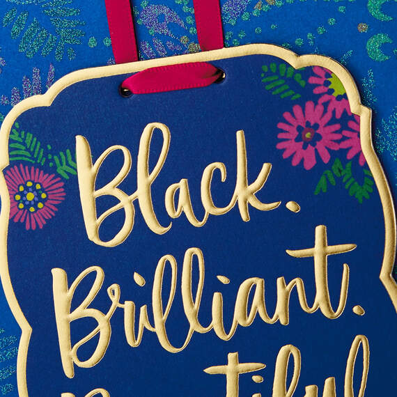 Black, Brilliant and Beautiful Birthday Card With Decoration, , large image number 5