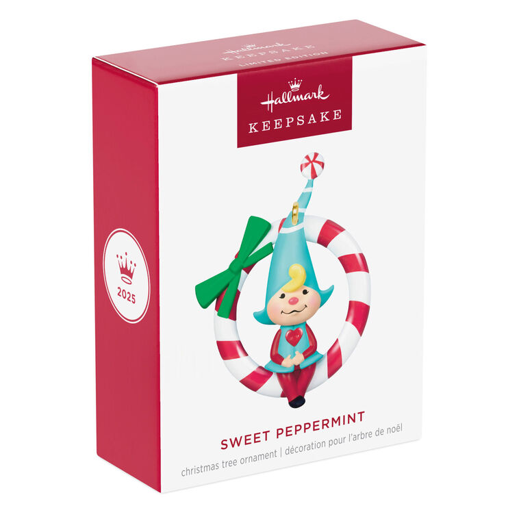 Girl Gnome in Red White Wreath Keepsake Ornament Packaging front image number 7