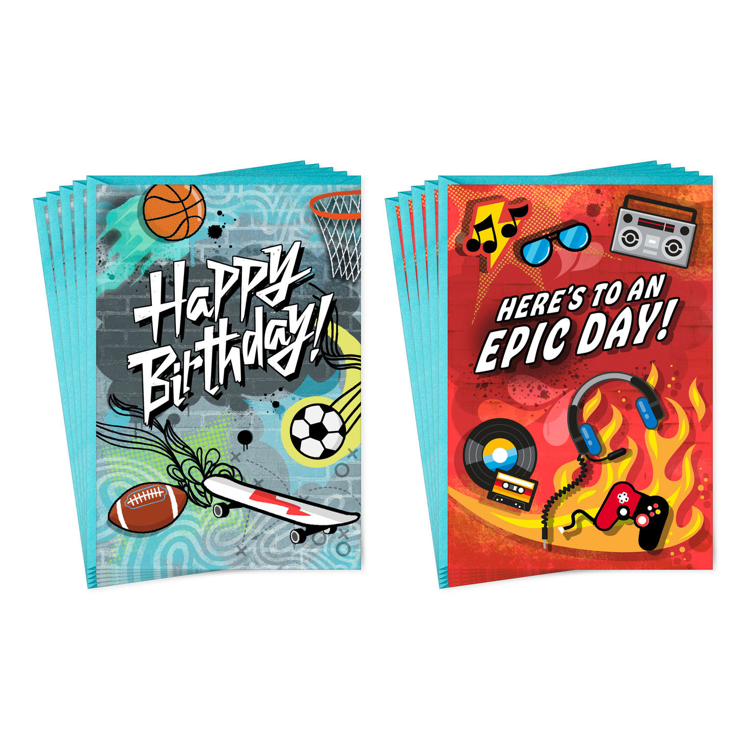 Sports and Music Fun Birthday Cards for Kids, Pack of 10 for only USD 7.99 | Hallmark