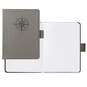 Gray Etched Compass Faux Leather Notebook, , large image number 2