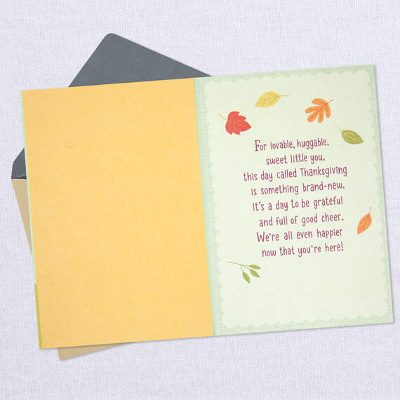 Customizable Baby's First Thanksgiving Card With Relative Stickers, , large image number 3
