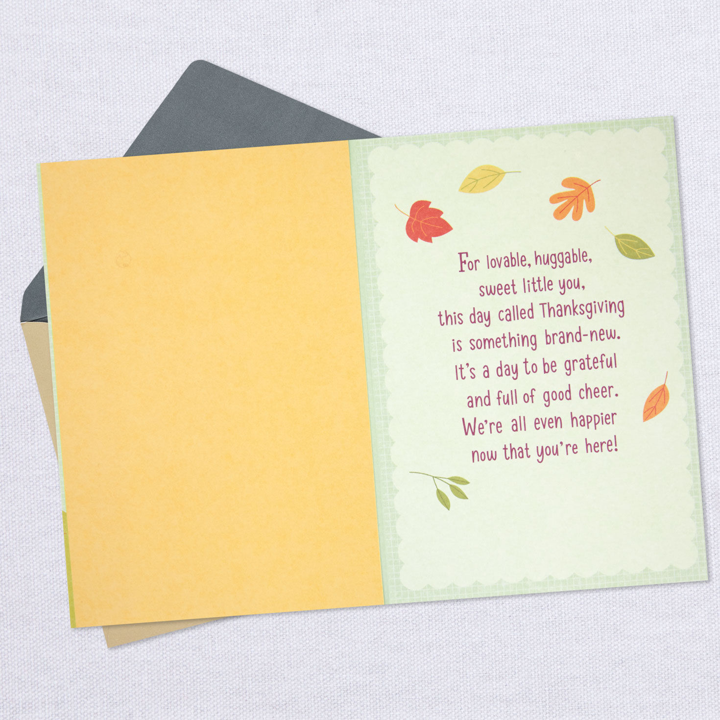 Customizable Baby's First Thanksgiving Card With Relative Stickers