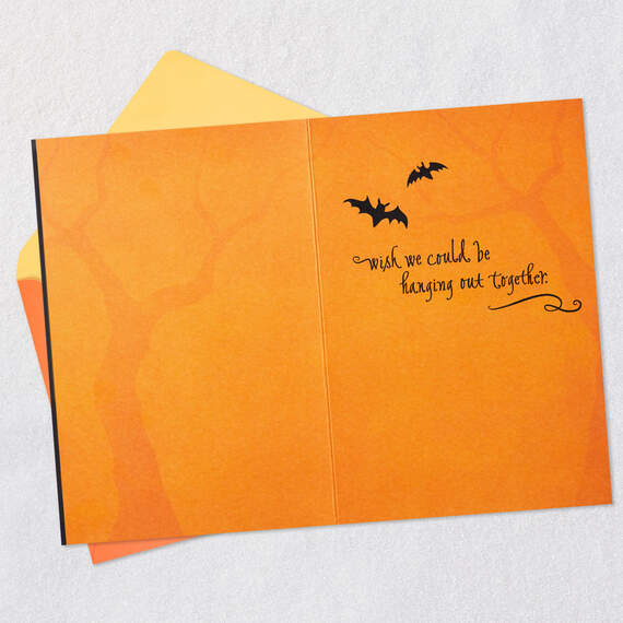Wish We Could Be Hanging Out Together Bat Halloween Card, , large image number 3