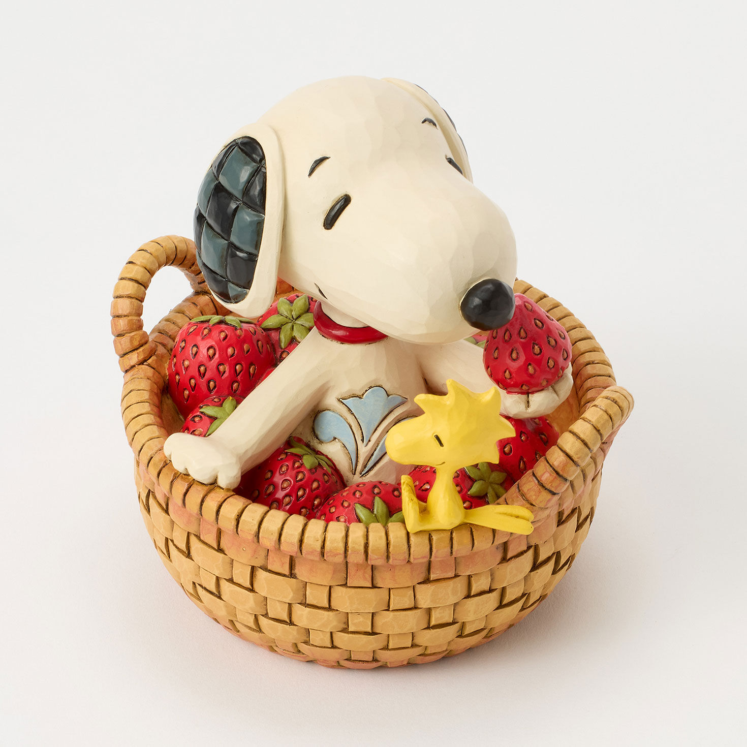 Jim Shore Peanuts Snoopy in Strawberry Basket Figurine, 4.9" H for only USD 64.99 | Hallmark