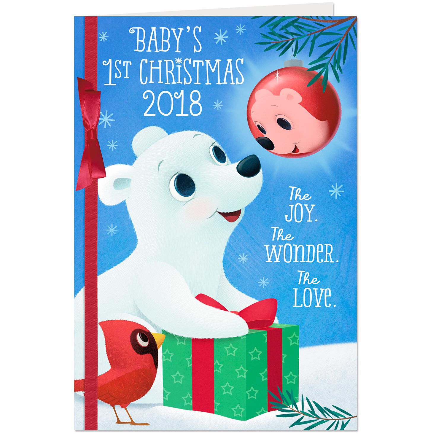 cute critters 2018 baby s first christmas card greeting cards