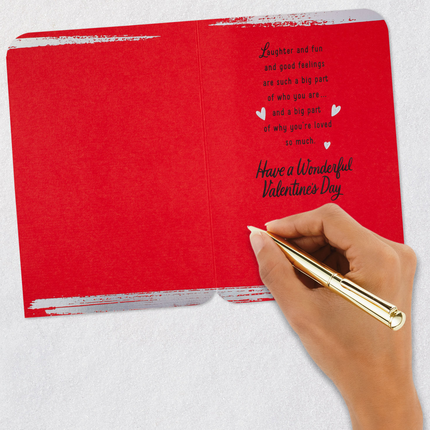 Lettering and Hearts Son Valentine's Day Card Signing card image number 6