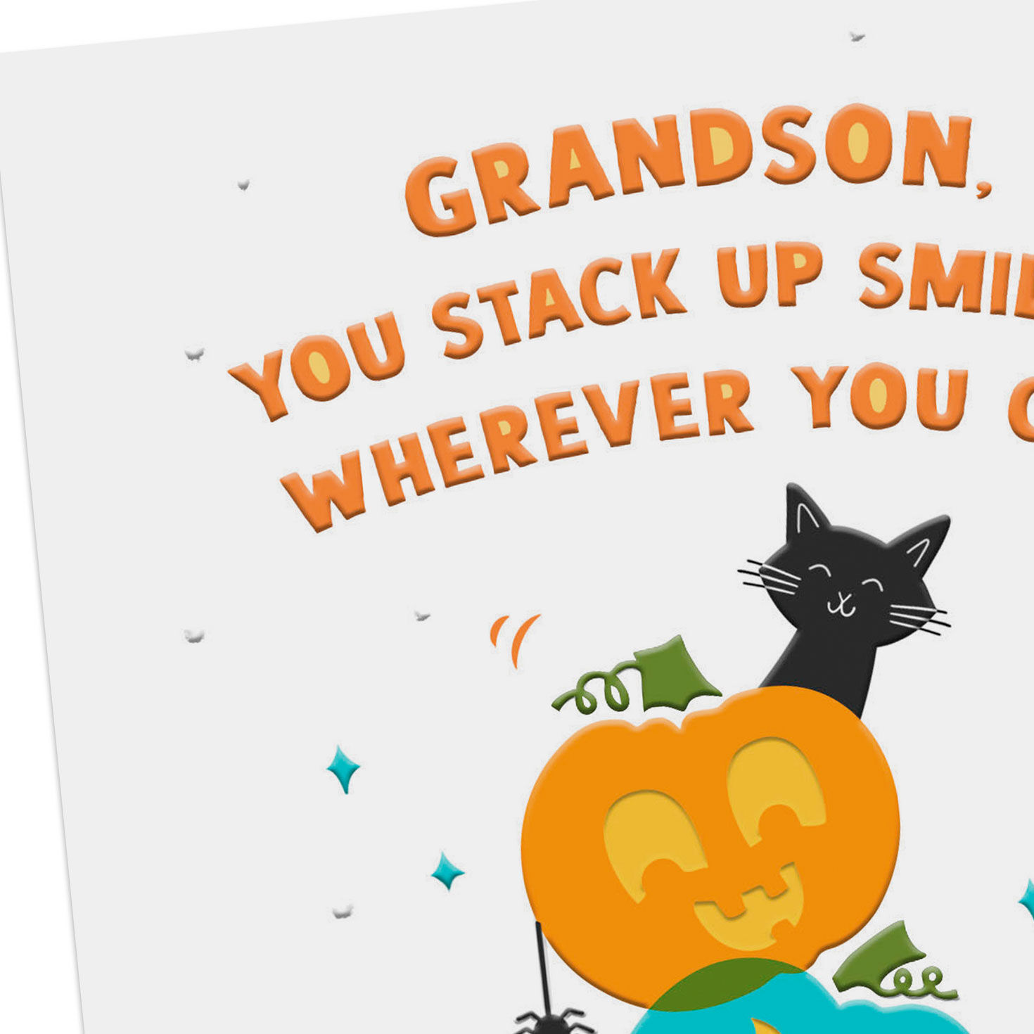 Stacked Pumpkins Halloween Card for Grandson Card Front Detail image number 4