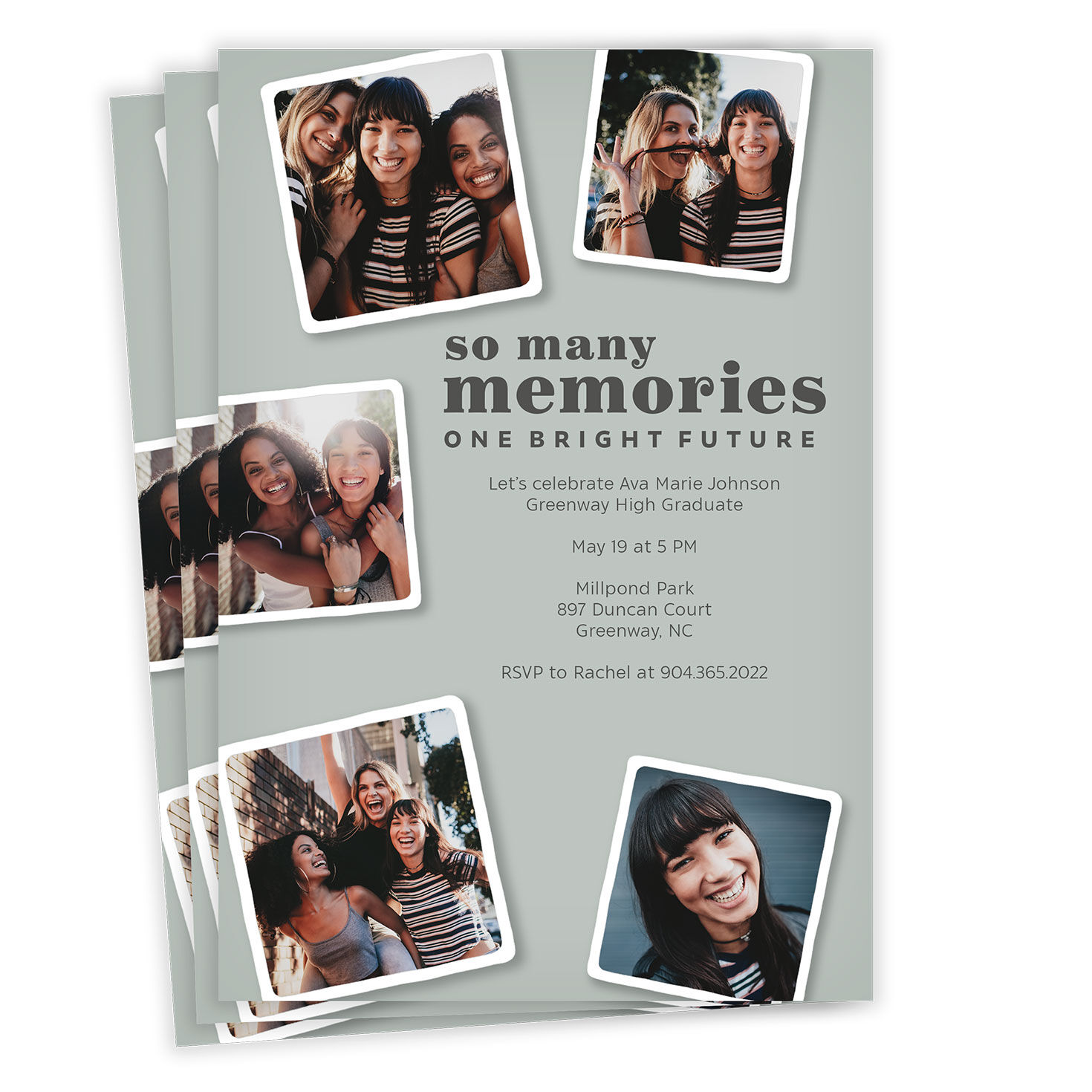 So Many Memories Photo Collage Graduation Invitation