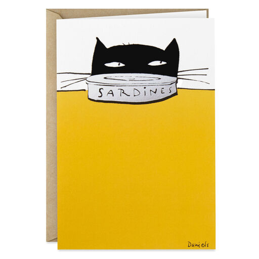 Happy as a Cat With a Can Opener Birthday Card, 