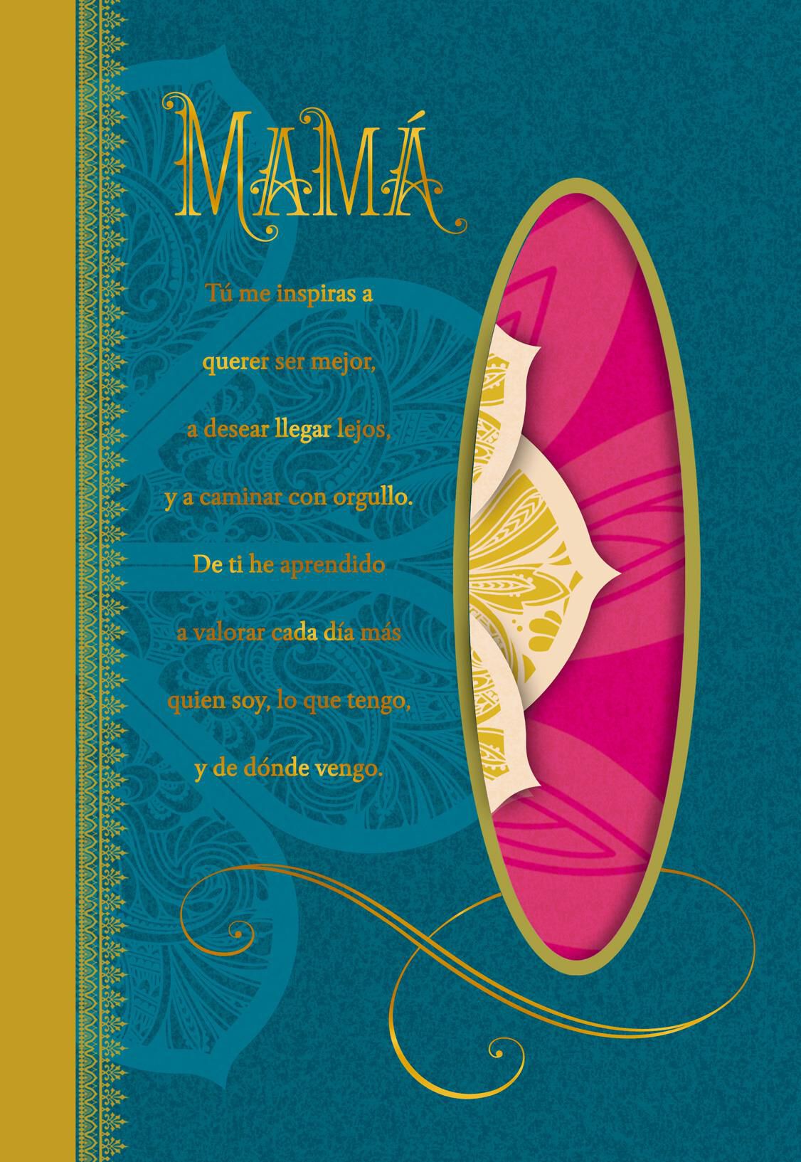 You Inspire Me Spanish-Language Mother's Day Card With Pop-Up Flower