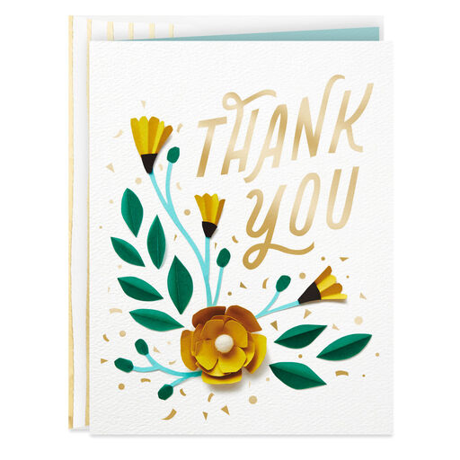 Yellow Flowers Blank Thank-You Card, 