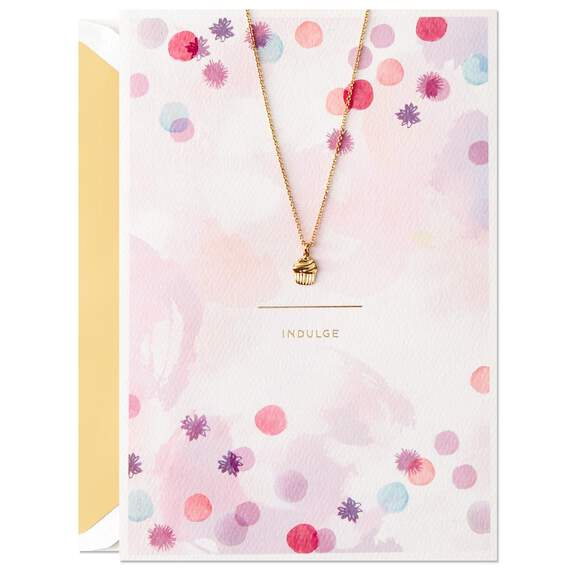 Indulge Birthday Card With Cupcake Necklace, , large image number 5