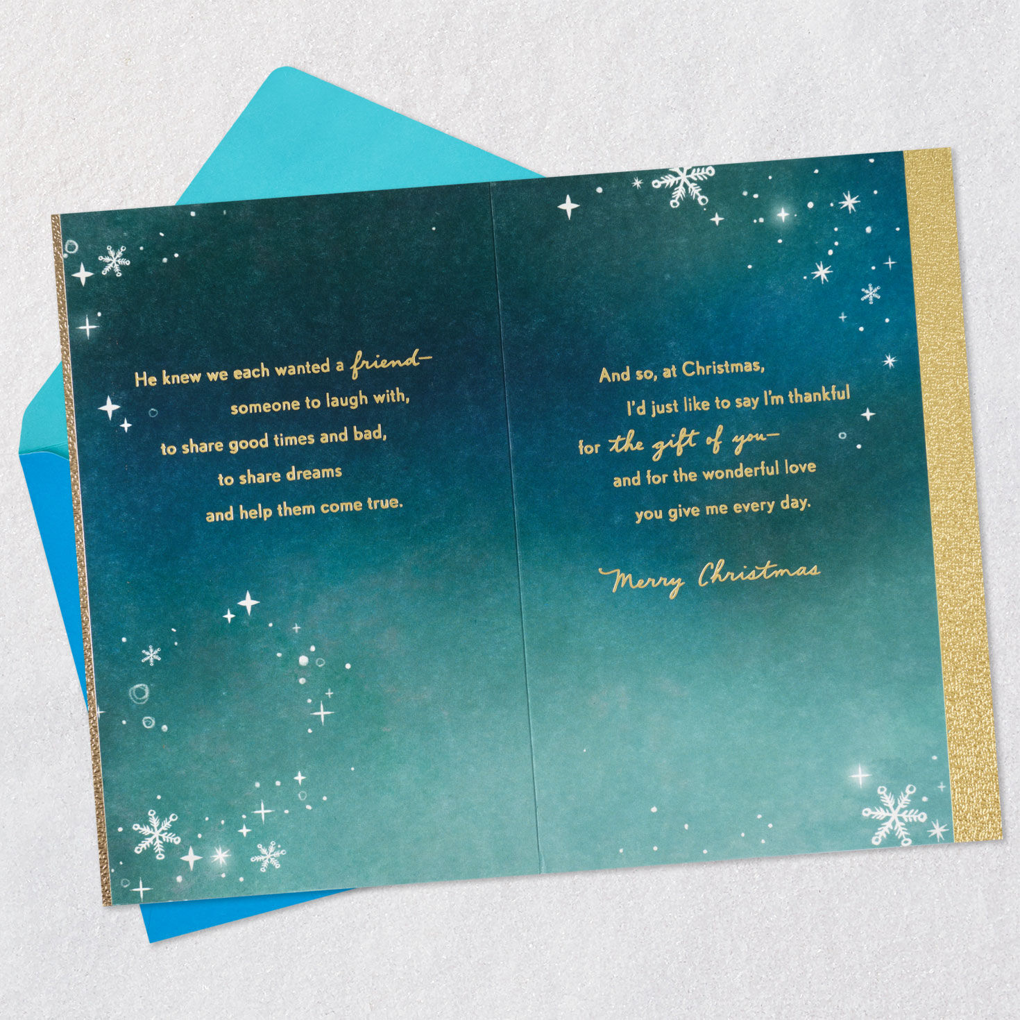 Starry Sky Religious Christmas Card for Husband Open card with envelope image number 5
