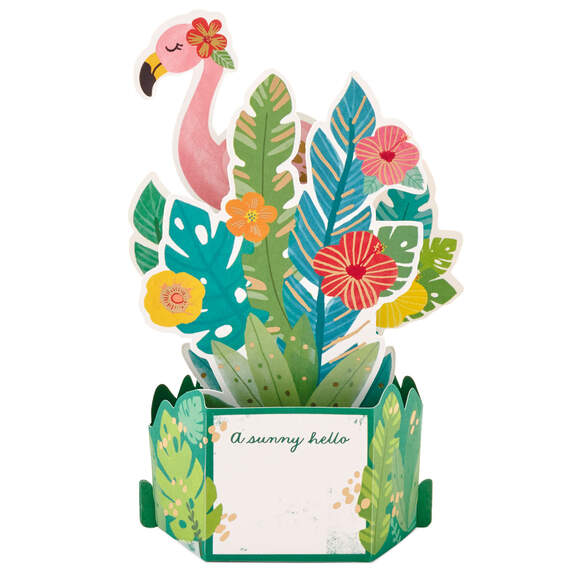 Sunny Hello Flamingo 3D Pop-Up Hello Card, , large image number 2