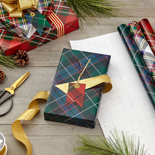 Classic Plaids 4-Pack  Wrapping Paper Assortment, 120 sq. ft., 