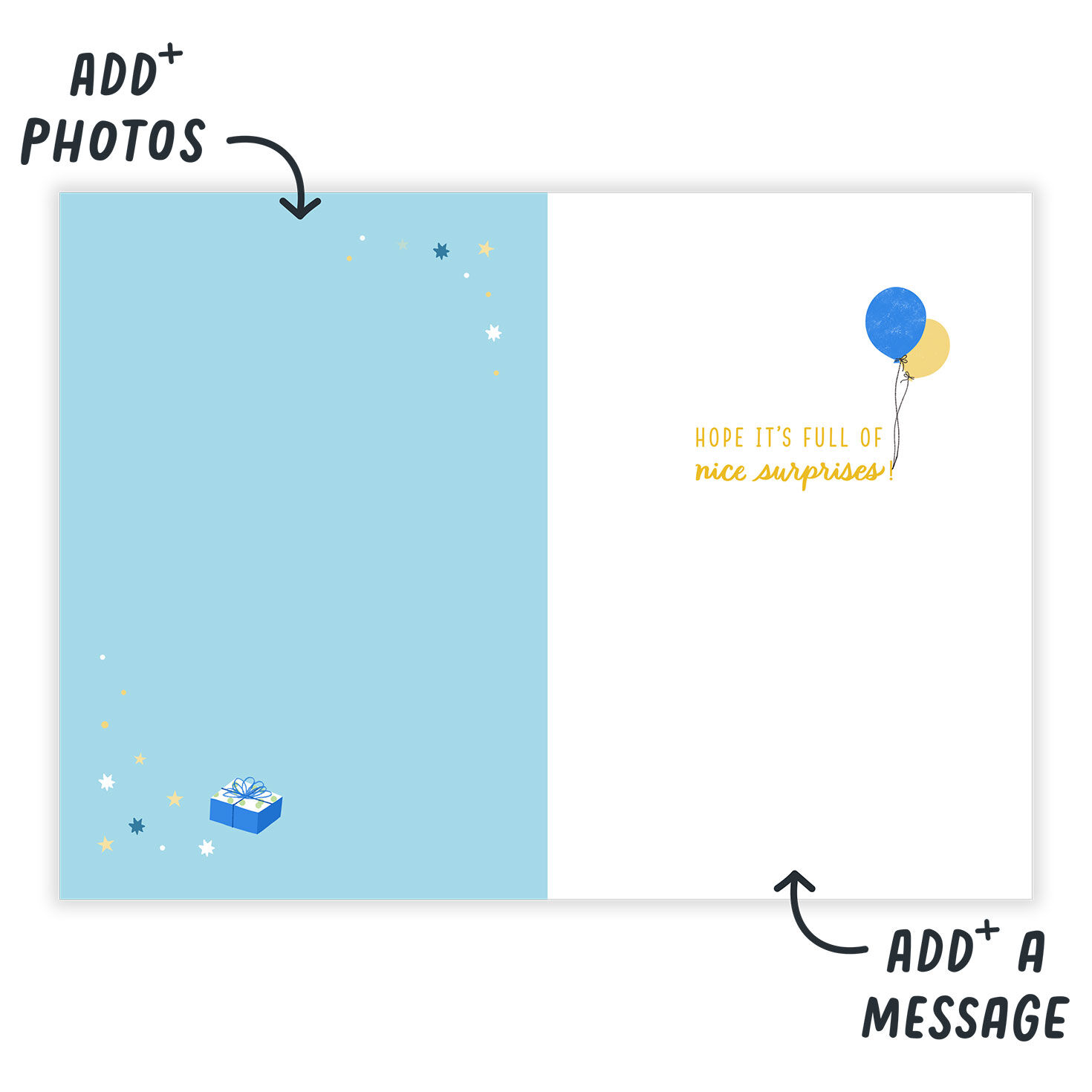 Balloons Gifts on Orange Personalized Birthday Card  image number 3