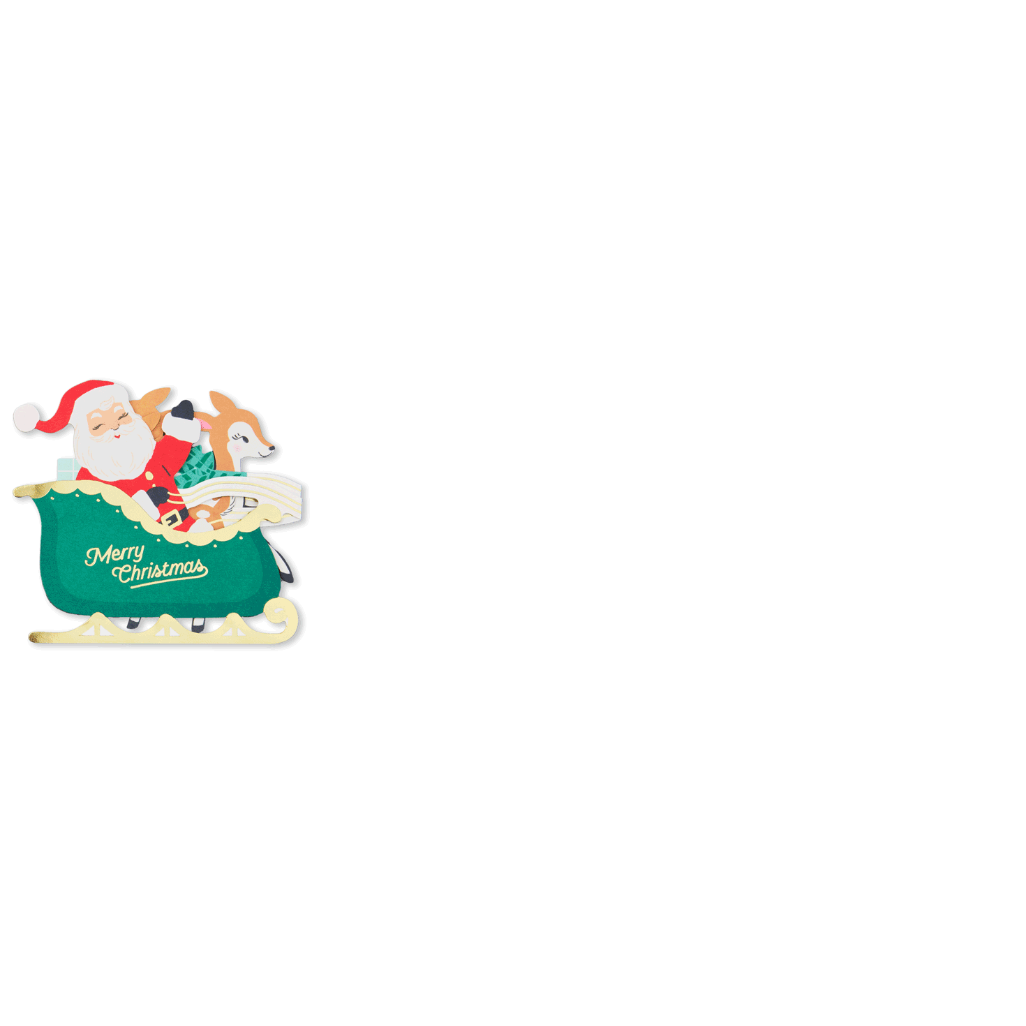 Santa Sleigh Paper Craft Pop-Up Christmas Card  image number 2