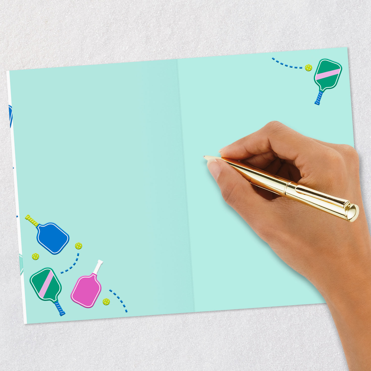 Colorful Pickleball Paddles Blank Card Signing card image number 5