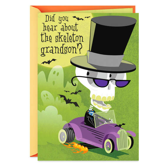 Skeleton Joke Halloween Card for Grandson, , large image number 1