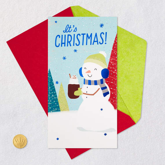 Smiling Snowman Money Holder Christmas Card, , large image number 6