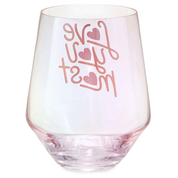 Love You Most Jumbo Stemless Wine Glass, 43 oz., , large image number 2