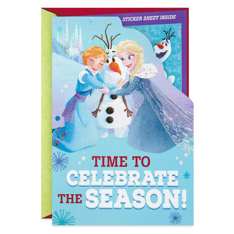 Disney Frozen Celebrate Christmas Card With Stickers, , large