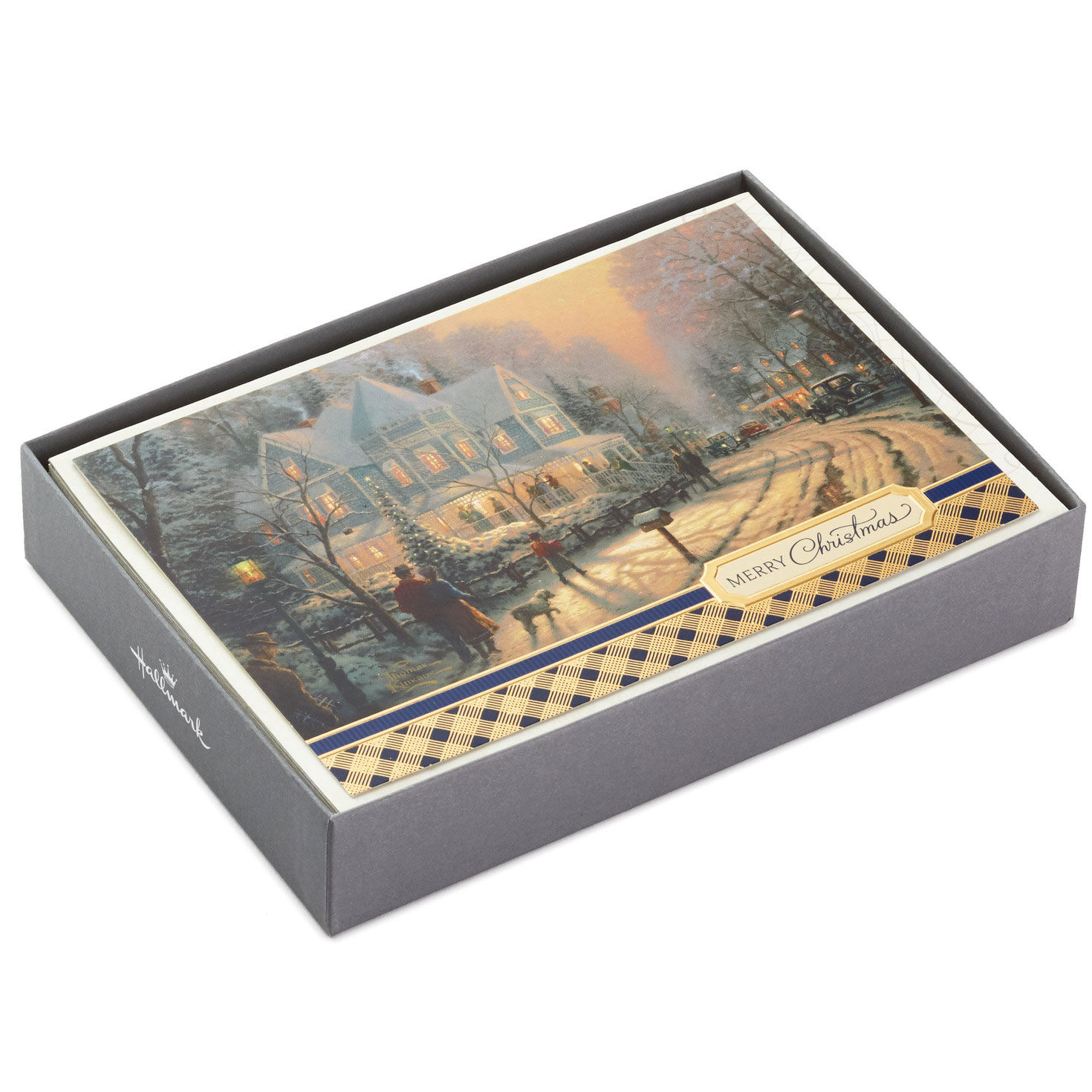 Thomas Kinkade Snowy Scenes Assorted Boxed Christmas Cards package front image number 2